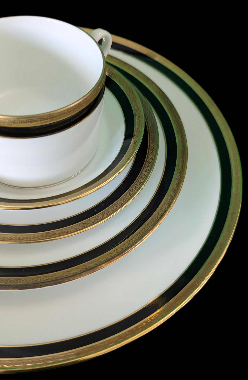 4 Richard Ginori, Italy Fine China, Palermo Black Pattern - 5 Pc. Place Settings