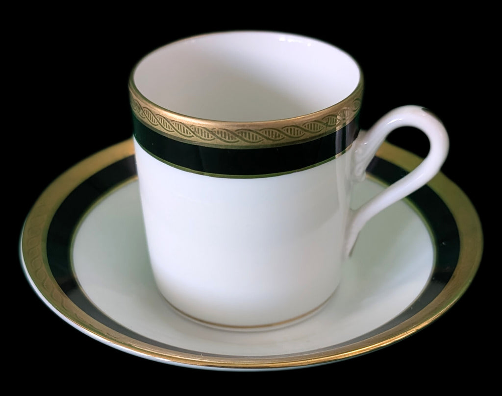 Richard Ginori, Italy Fine China, Palermo Black Pattern - Espresso Cup & Saucer