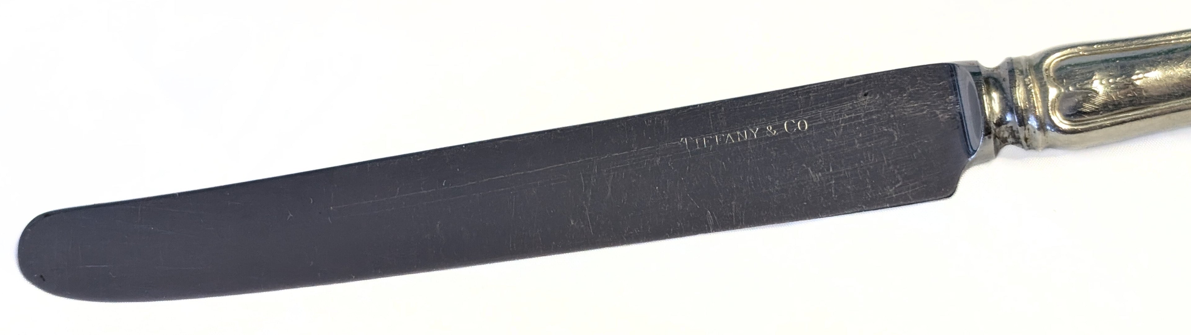 TIFFANY & CO Sterling Silver Flatware, Winthrop Pattern, 1909 Dinner Knife