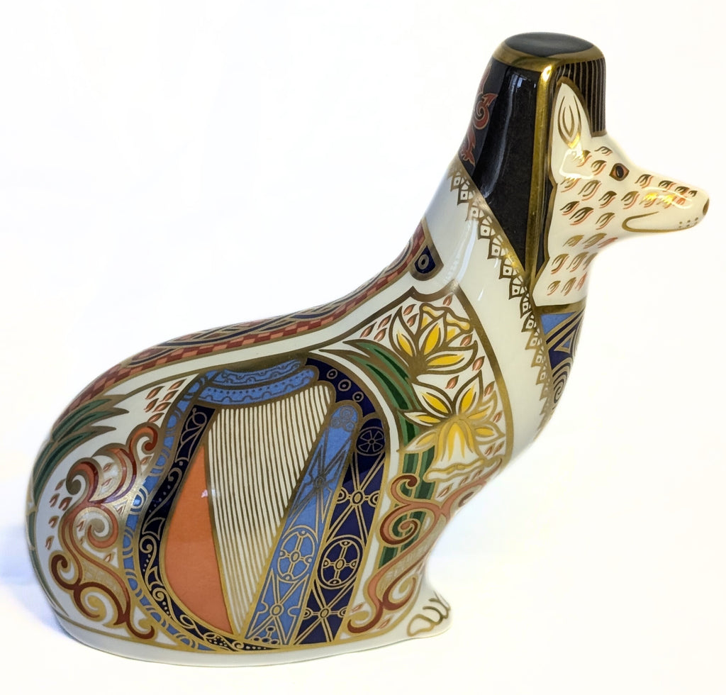ROYAL CROWN DERBY Fine Bone China Paperweight Figurine - Welsh Corgi - 455/500