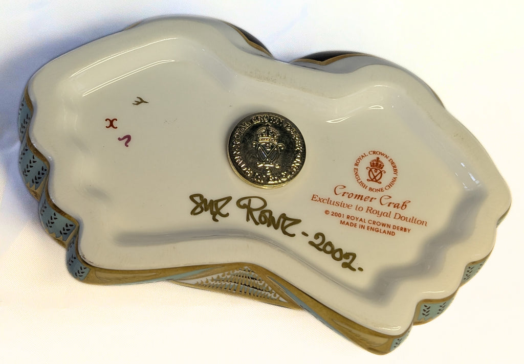 ROYAL CROWN DERBY Fine Bone China Paperweight Figurine - Cromer Crab - 2002