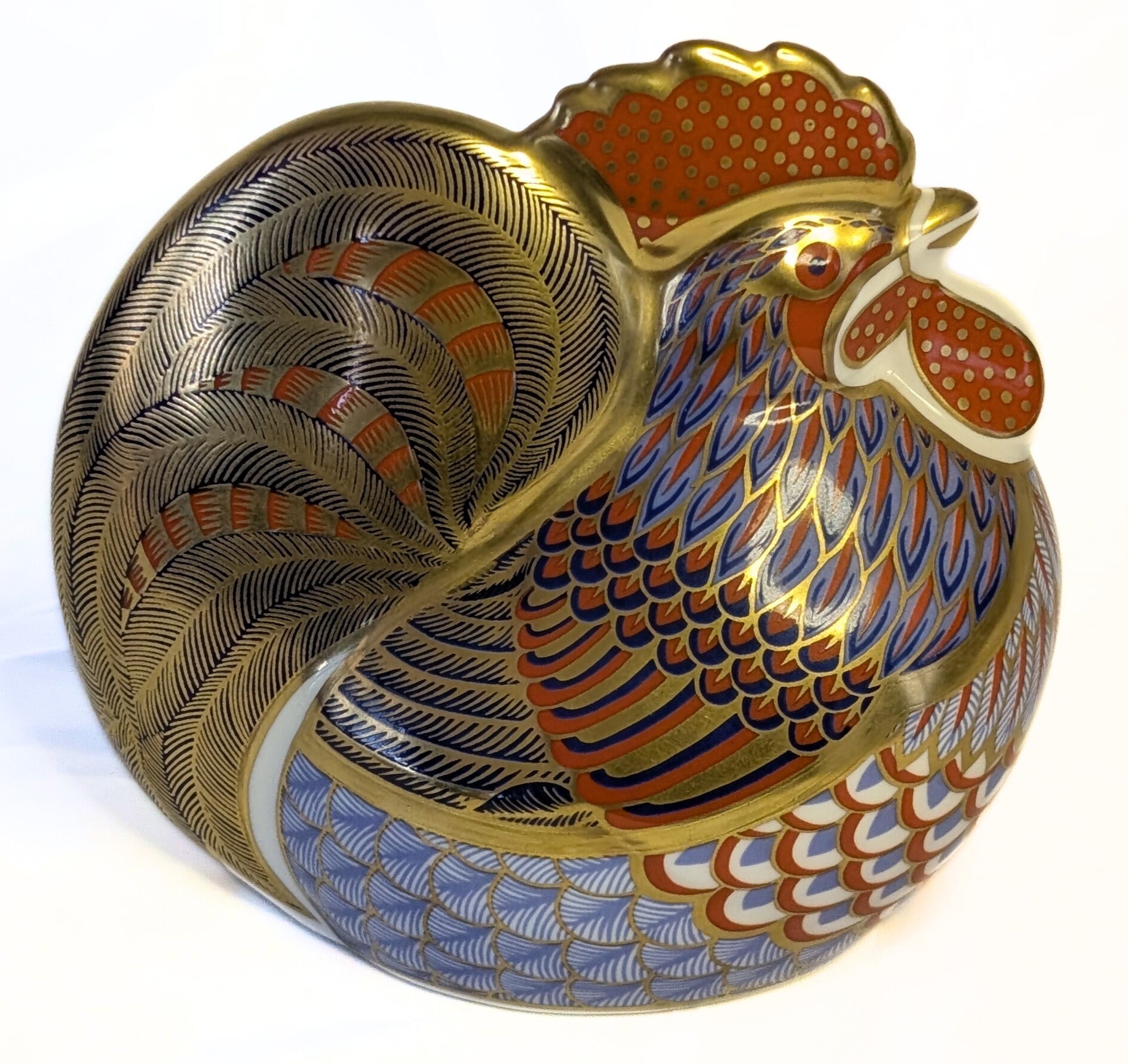 ROYAL CROWN DERBY Fine Bone China Paperweight Figurine - Imari Rooster