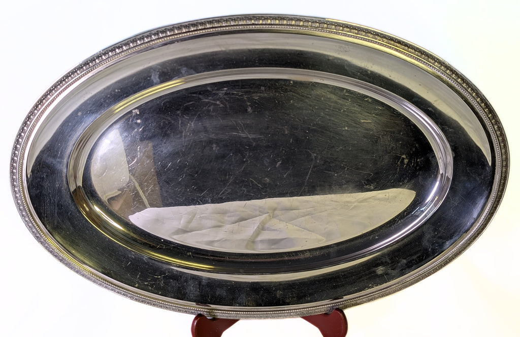 Vintage CHRISTOFLE Silver Plated Large Oval Serving Tray - Malmaison Pattern