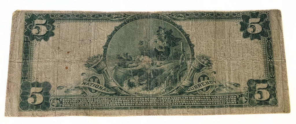 1917 USA Public National Bank and Trust Company of New York $5 Note