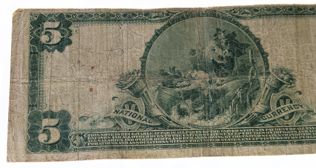 1917 USA Public National Bank and Trust Company of New York $5 Note