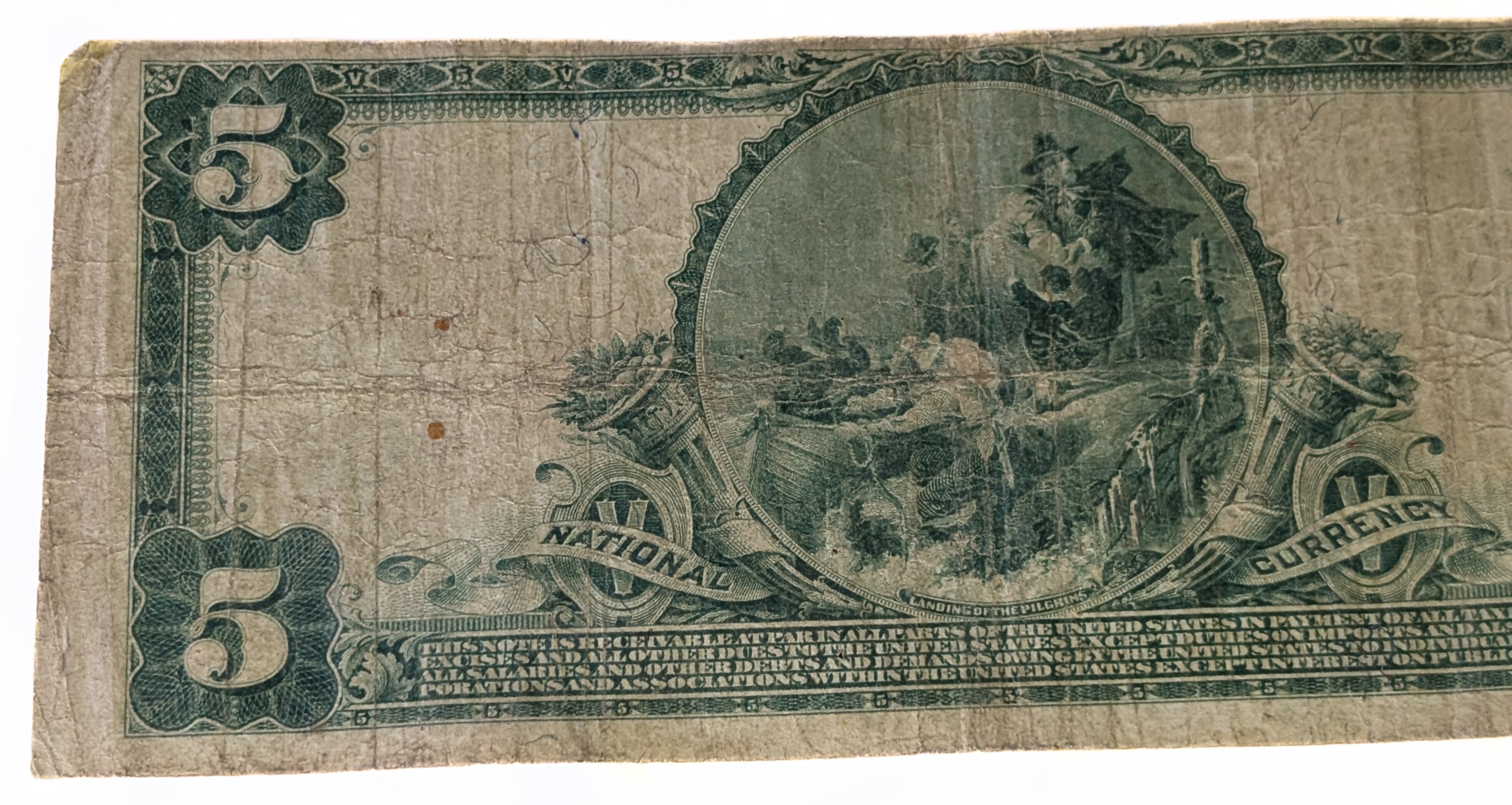 1917 USA Public National Bank and Trust Company of New York $5 Note