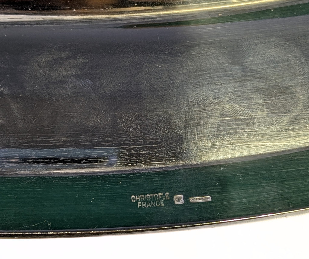 Vintage CHRISTOFLE Silver Plated Large Oval Serving Tray - Malmaison Pattern