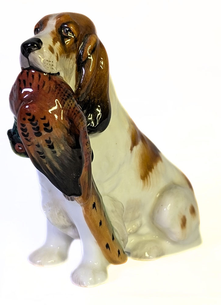 Vintage ROYAL DOULTON Bone China Figurine - Cocker Spaniel with Pheasant