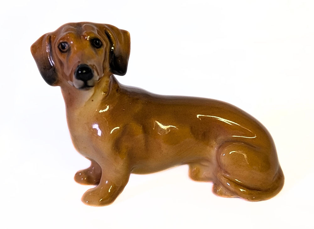 Vintage ROYAL DOULTON Bone China Small Brown Figurine - Daschound