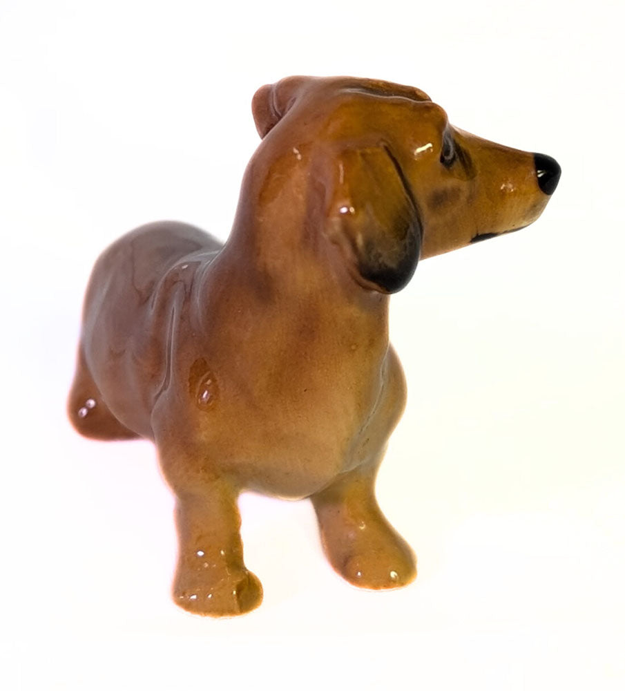 Vintage ROYAL DOULTON Bone China Small Brown Figurine - Daschound