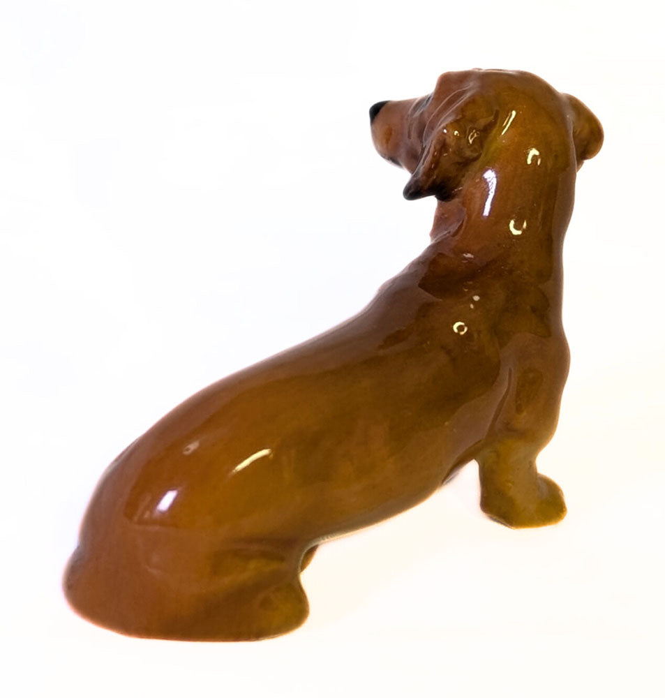 Vintage ROYAL DOULTON Bone China Small Brown Figurine - Daschound