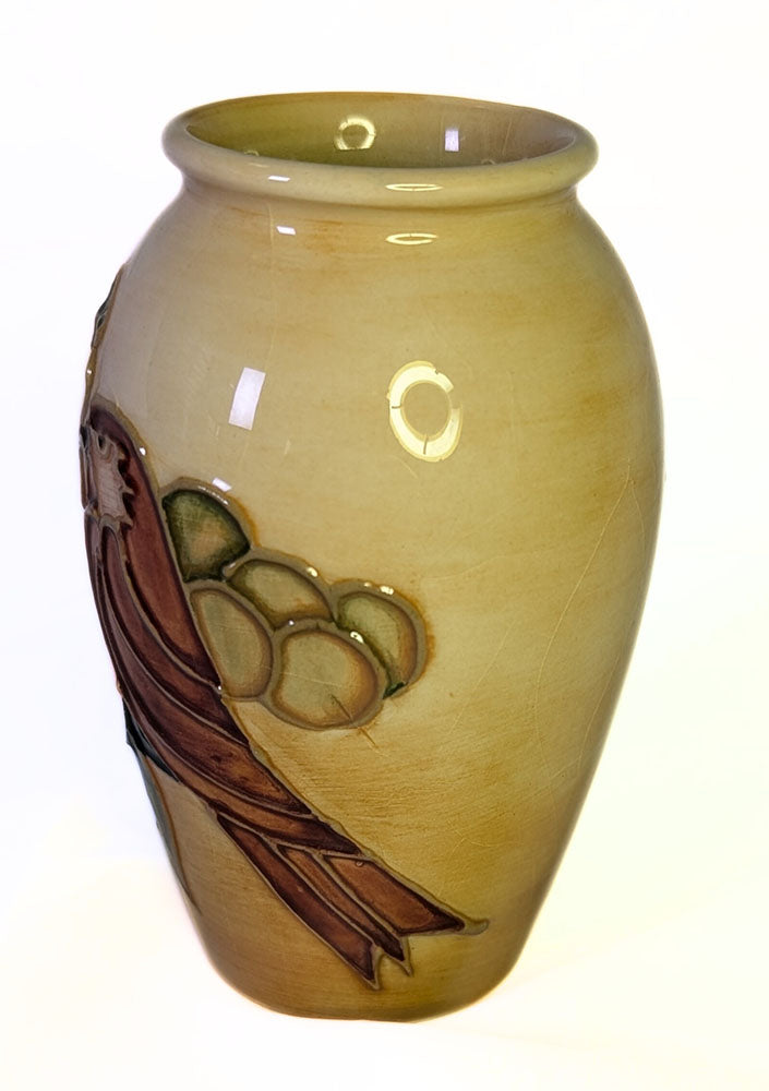 Beautiful 4 1/4" MOORCROFT Vase - Yellow - Finch & Fruit