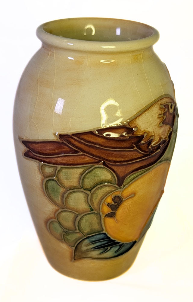 Beautiful 4 1/4" MOORCROFT Vase - Yellow - Finch & Fruit
