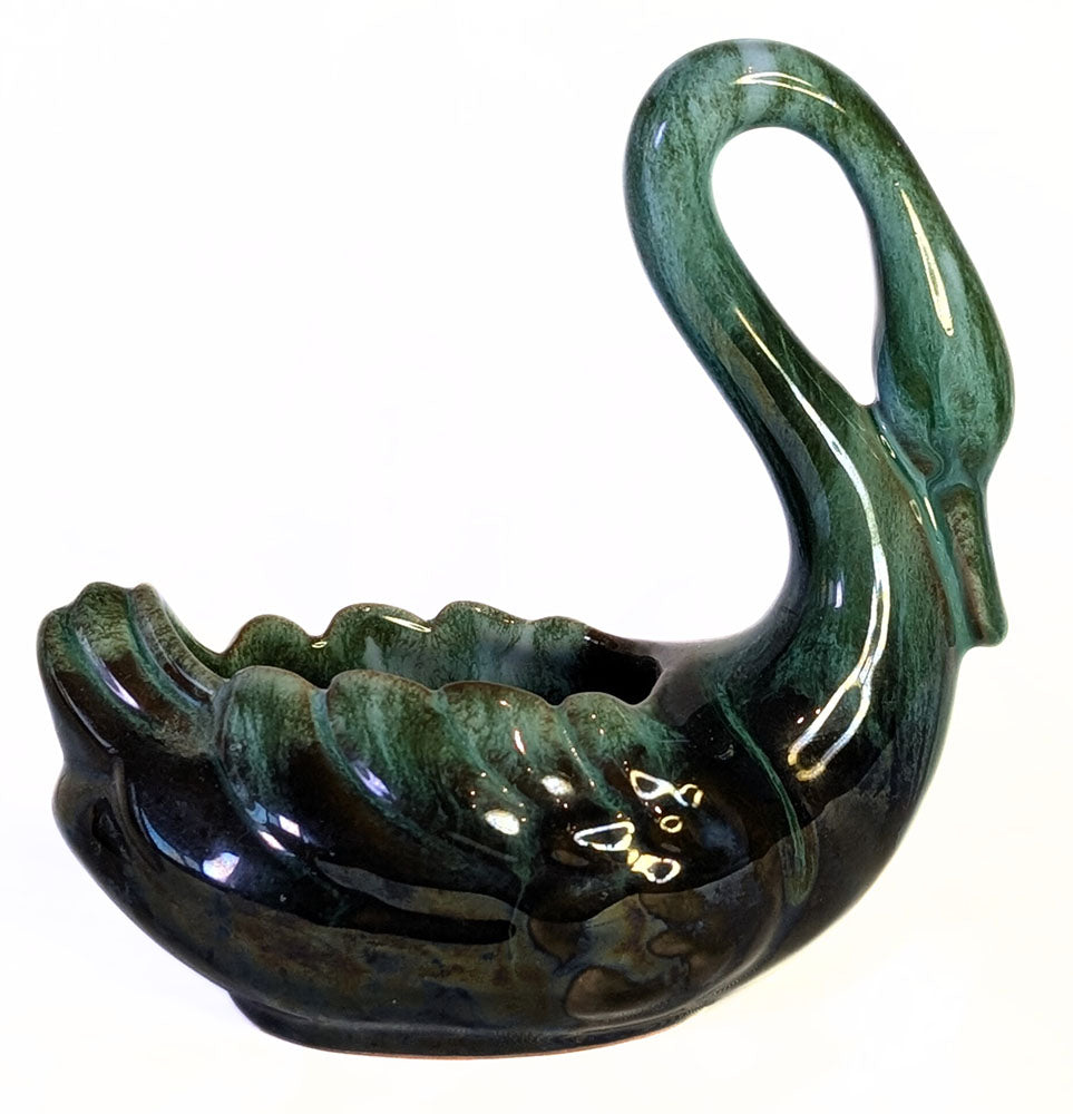 Vintage Blue Mountain Pottery Long Neck Swan Trinket Dish / Small Planter