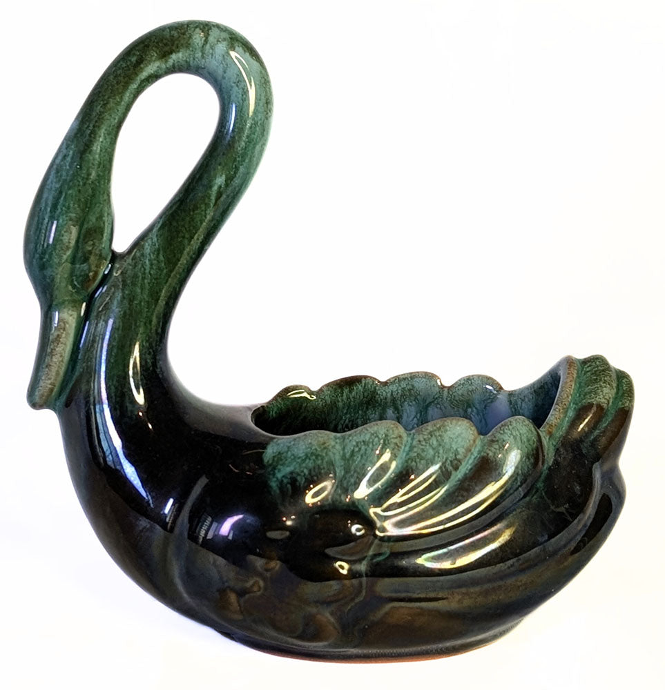 Vintage Blue Mountain Pottery Long Neck Swan Trinket Dish / Small Planter