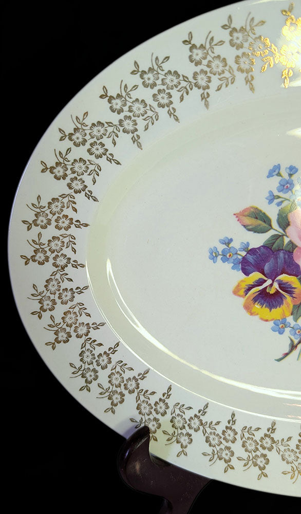 Empire Porcelain - Staffordshire - Golden Bouquet - Serving Platter - 22 Kt