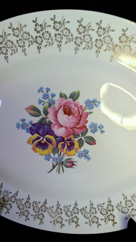 Empire Porcelain - Staffordshire - Golden Bouquet - Serving Platter - 22 Kt