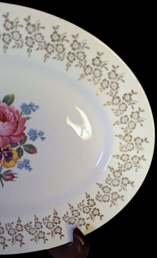 Empire Porcelain - Staffordshire - Golden Bouquet - Serving Platter - 22 Kt