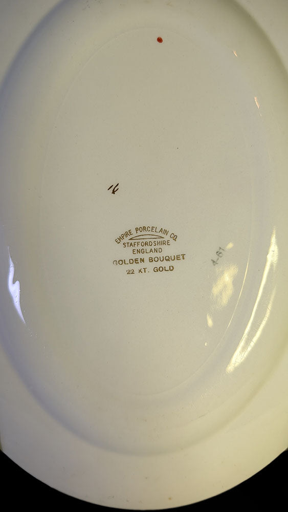 Empire Porcelain - Staffordshire - Golden Bouquet - Serving Platter - 22 Kt