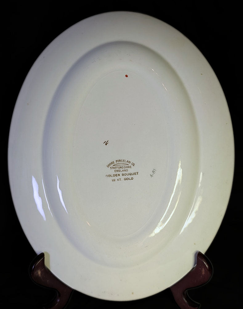 Empire Porcelain - Staffordshire - Golden Bouquet - Serving Platter - 22 Kt
