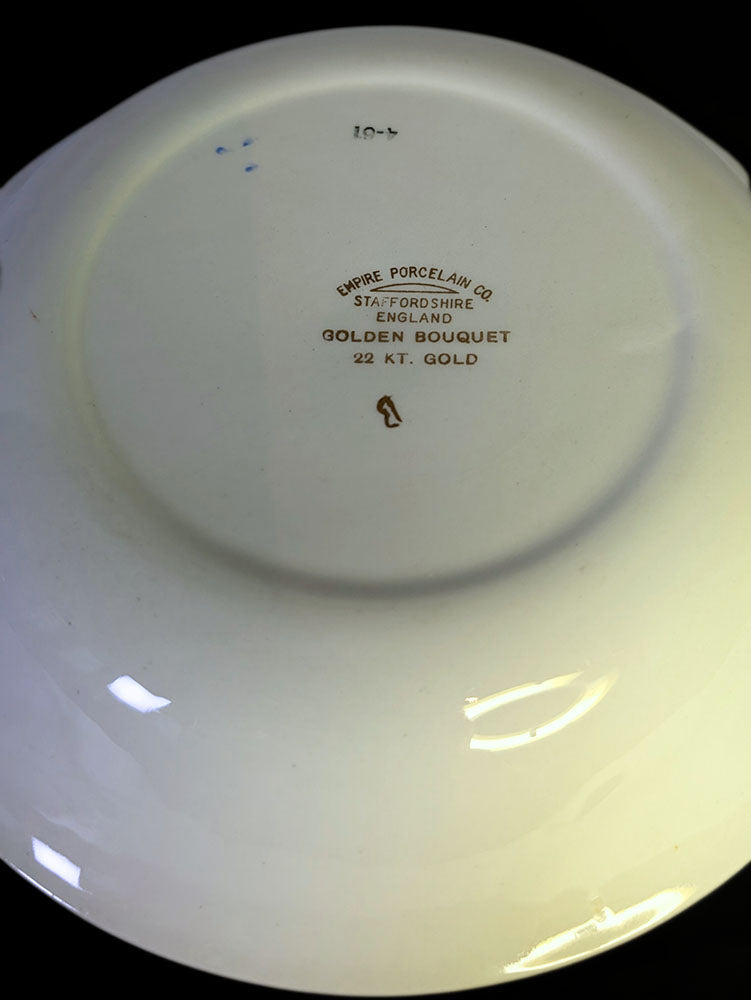 Empire Porcelain - Staffordshire - Golden Bouquet - Cereal Bowl- 22 Kt