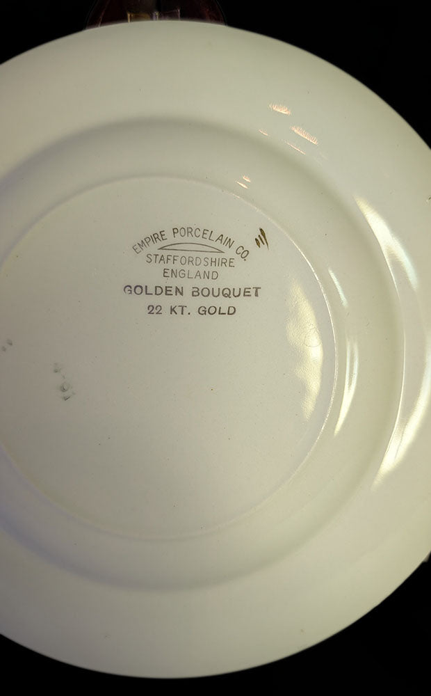 Empire Porcelain - Staffordshire - Golden Bouquet - 4 Pc Place Setting - 22 Kt