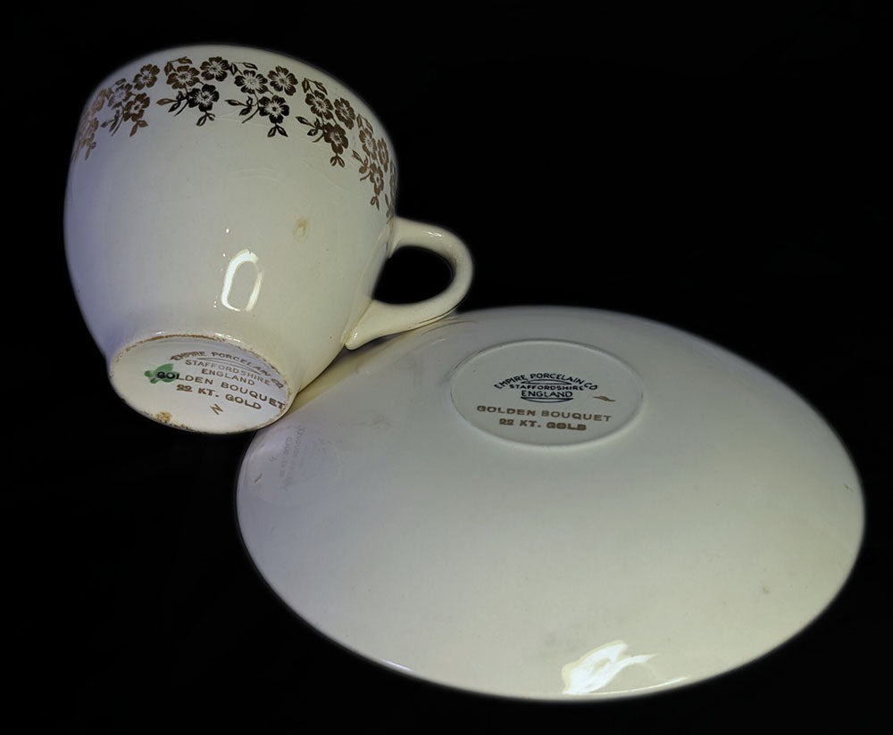 Empire Porcelain - Staffordshire - Golden Bouquet - 4 Pc Place Setting - 22 Kt