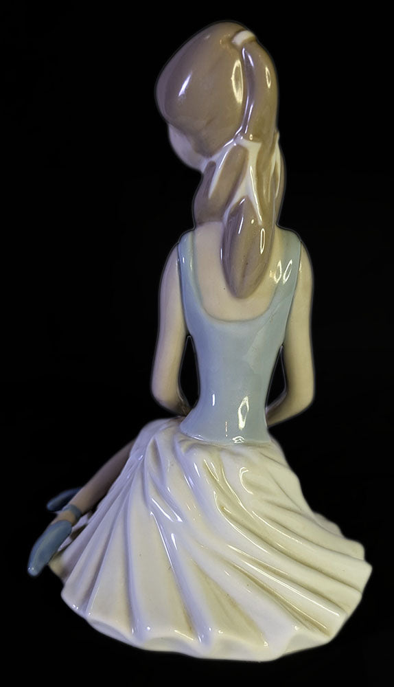 Vintage CasAdes SA Porcelain Figurine - Ballerina Sitting With Roses