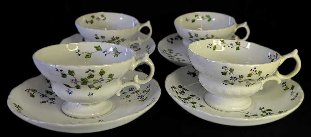 Beautiful 28 Piece English Afternoon Tea Service - Cornflower Pattern - c. 1850