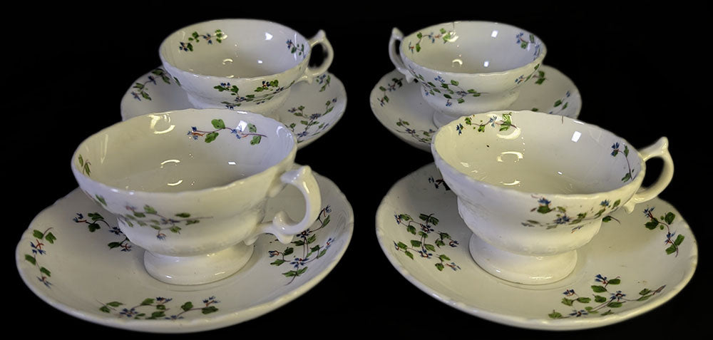 Beautiful 28 Piece English Afternoon Tea Service - Cornflower Pattern - c. 1850