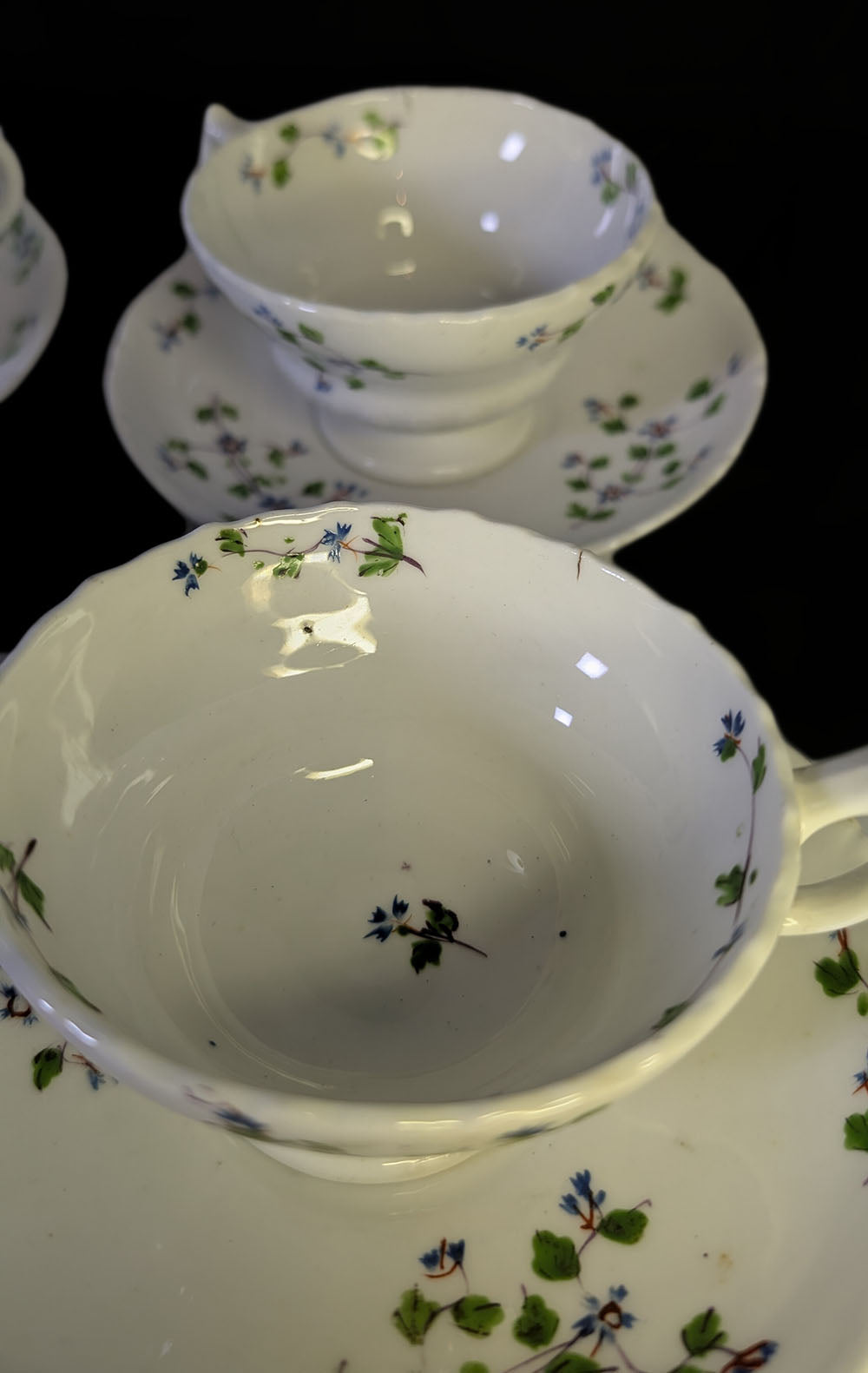 Beautiful 28 Piece English Afternoon Tea Service - Cornflower Pattern - c. 1850