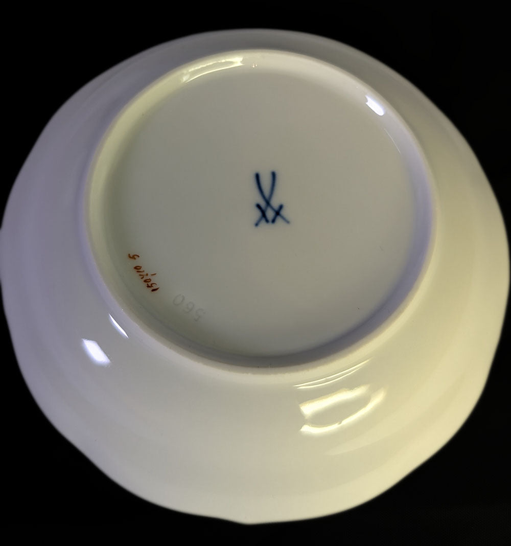 MEISSEN Twig Handled Demitasse Cup & Saucer - Purple Thistle