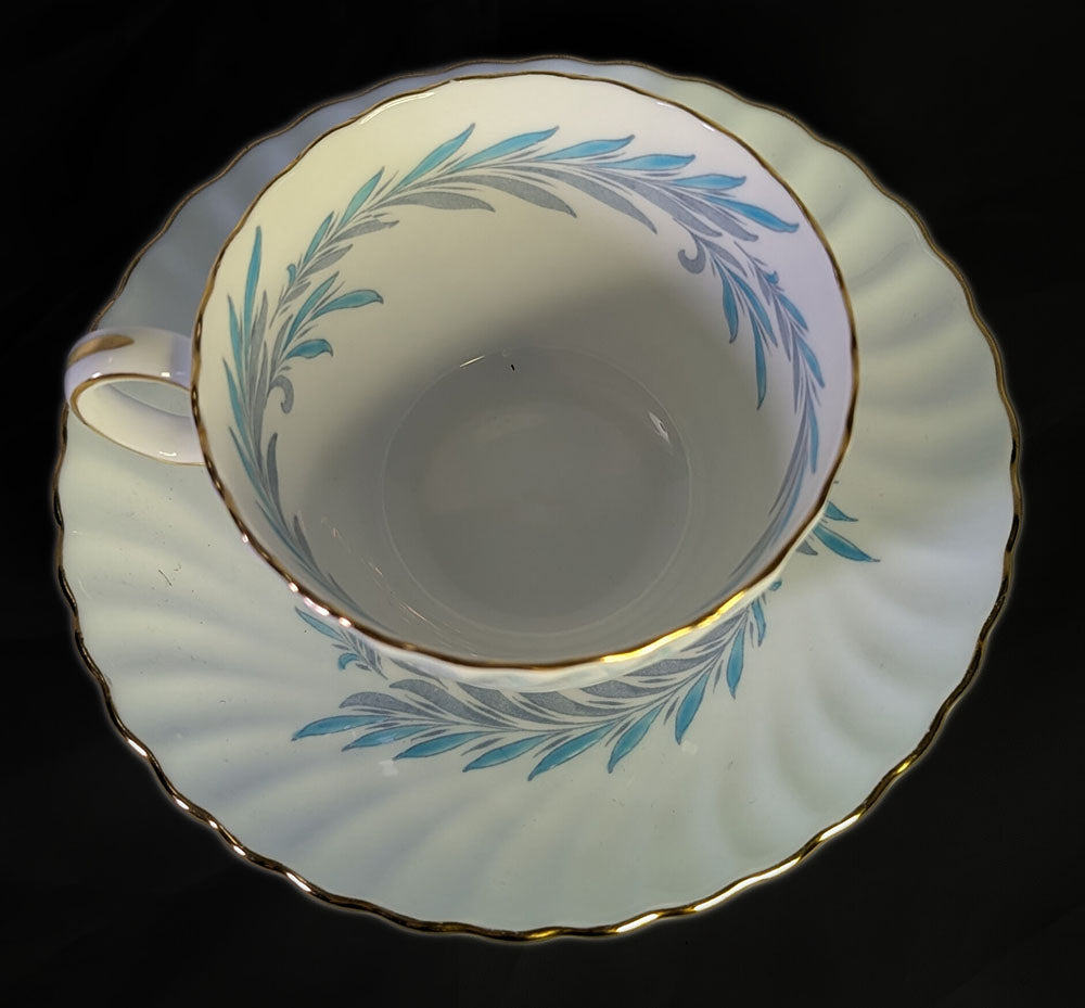 MINTON Fine Bone China Teacup & Saucer - Blue Symphony