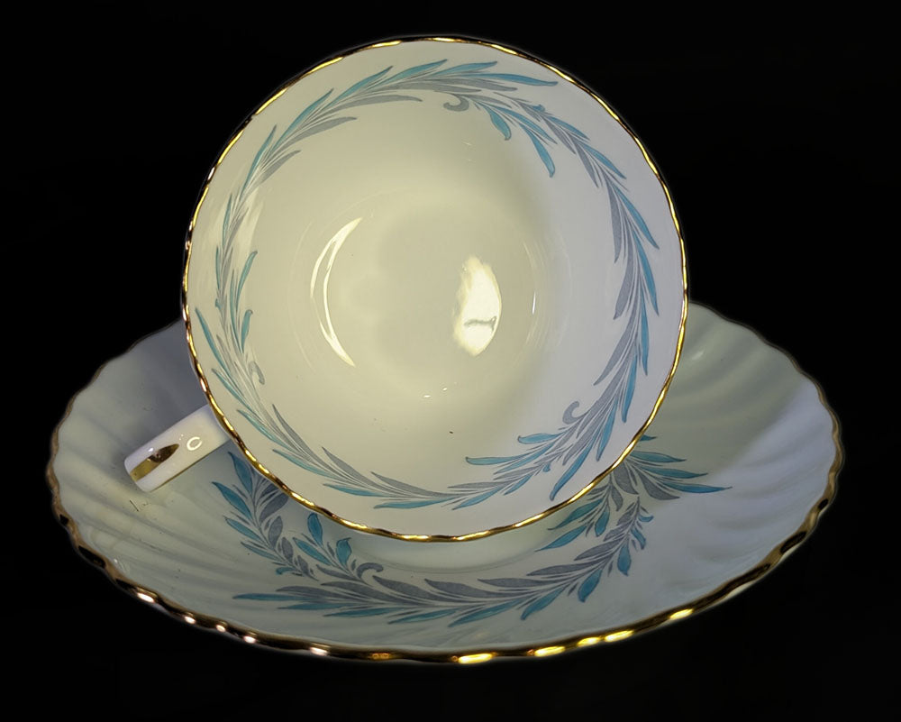MINTON Fine Bone China Teacup & Saucer - Blue Symphony