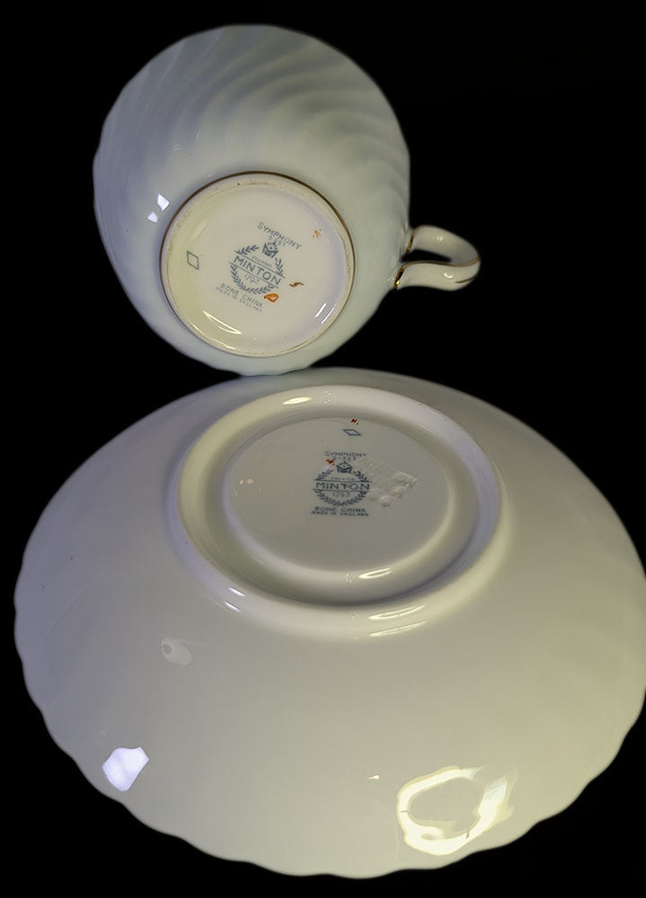 MINTON Fine Bone China Teacup & Saucer - Blue Symphony