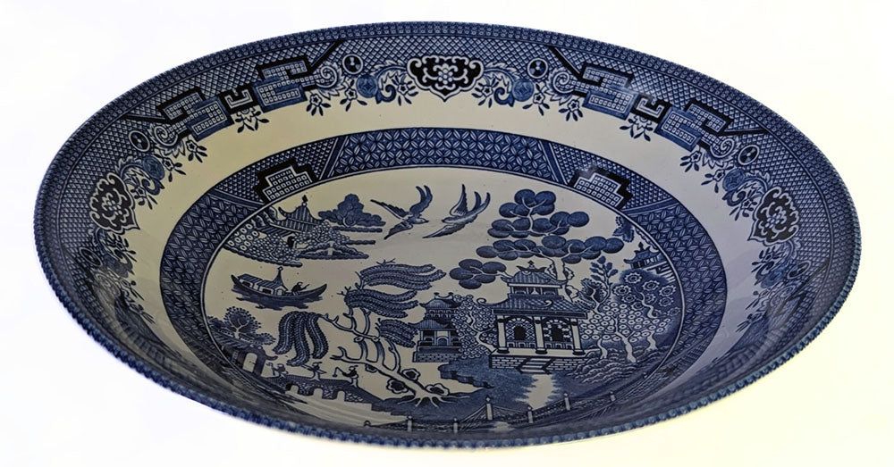 Vintage Old Willow Pattern Serving Bowl - Churchill, England