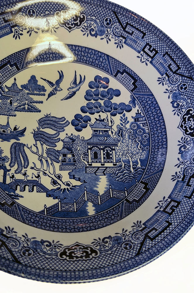 Vintage Old Willow Pattern Serving Bowl - Churchill, England