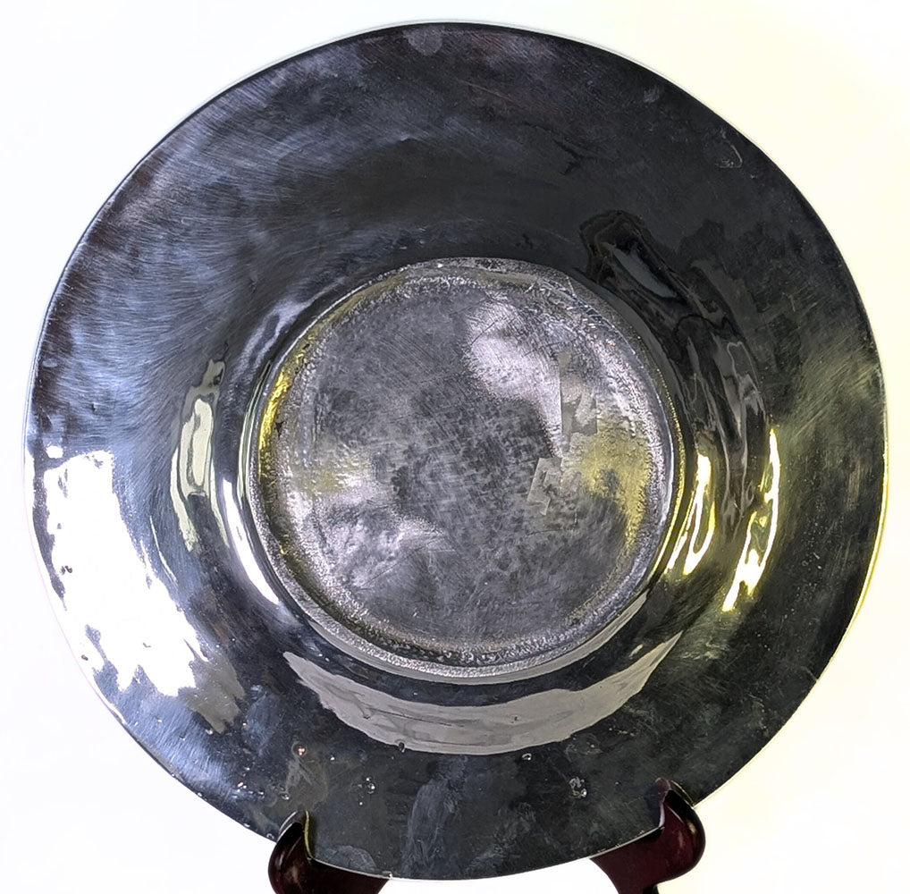 'Helix" Aluminum Platter With Spiral Border Design by L.M. Gallardo - 12"D