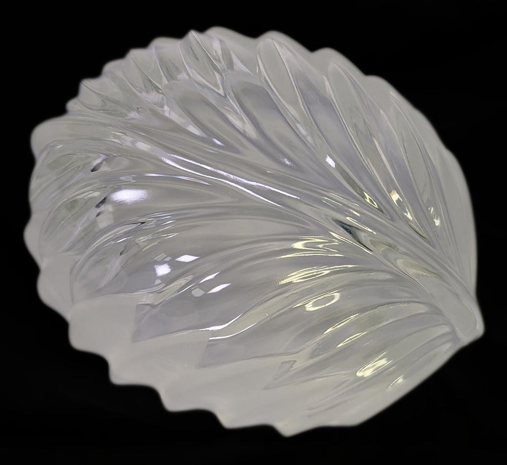 Waltherglas Frosted to Clear Glass Leaf Design Bowl - Made in Germany