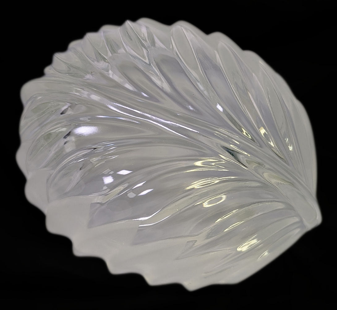Waltherglas Frosted to Clear Glass Leaf Design Bowl - Made in Germany