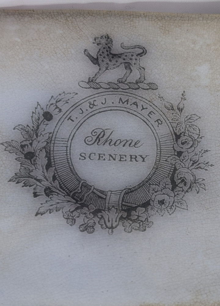 T.J. & J. Mayer Grey Transfer Platter - Rhone Scenery - 1843-1855 - 14" x 18"