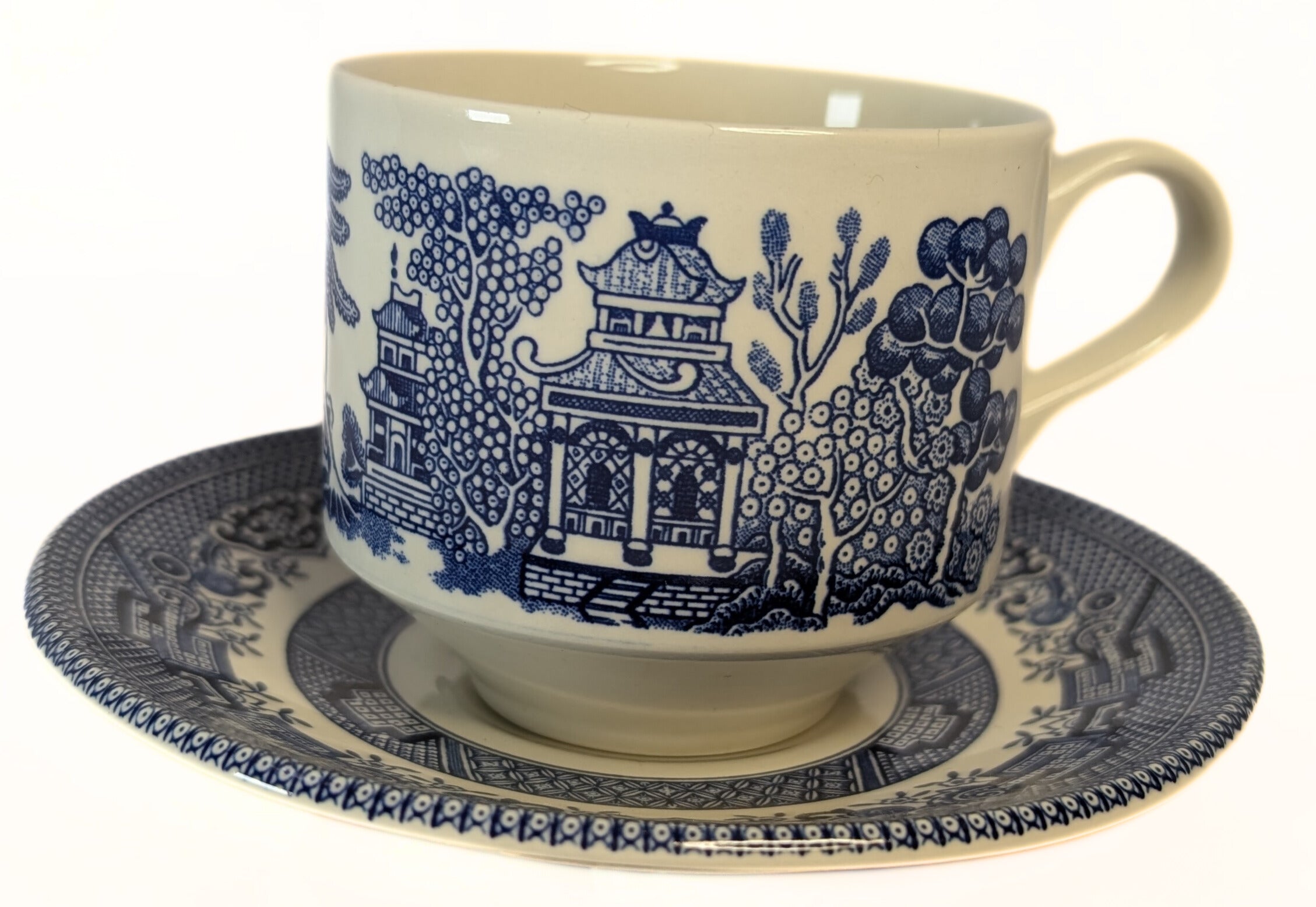 Blue Willow Cup & Saucer by Churchill - England
