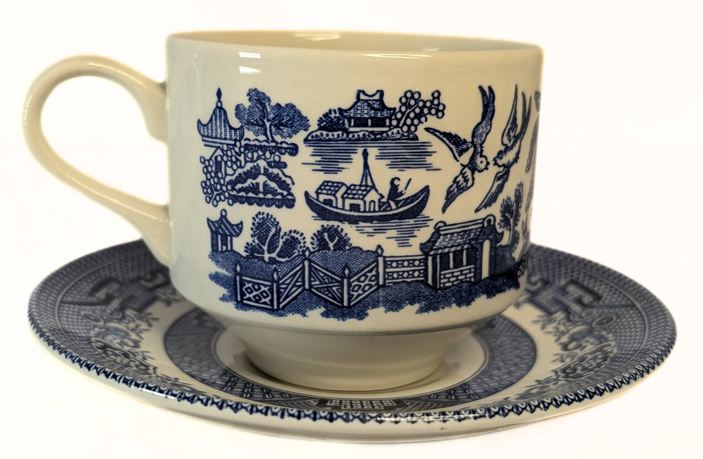 Blue Willow Cup & Saucer by Churchill - England