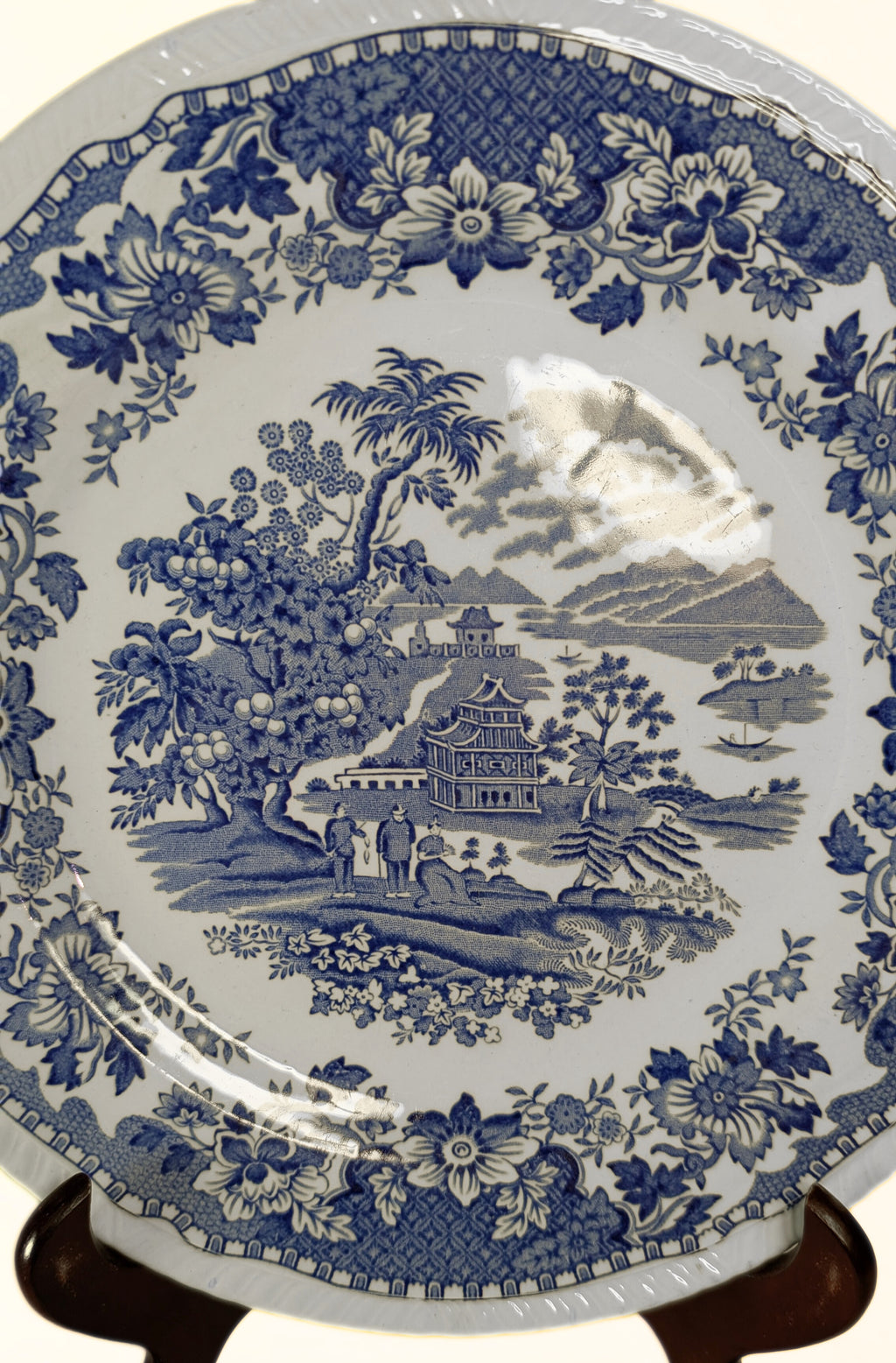 "Seaforth" - Blue Transferware Dinner Plate by Wood & Sons - Burslem, England