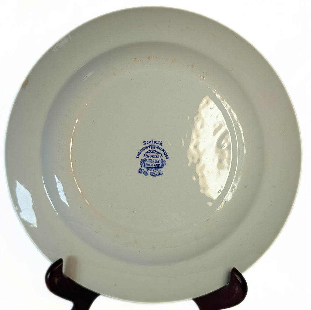 "Seaforth" - Blue Transferware Dinner Plate by Wood & Sons - Burslem, England