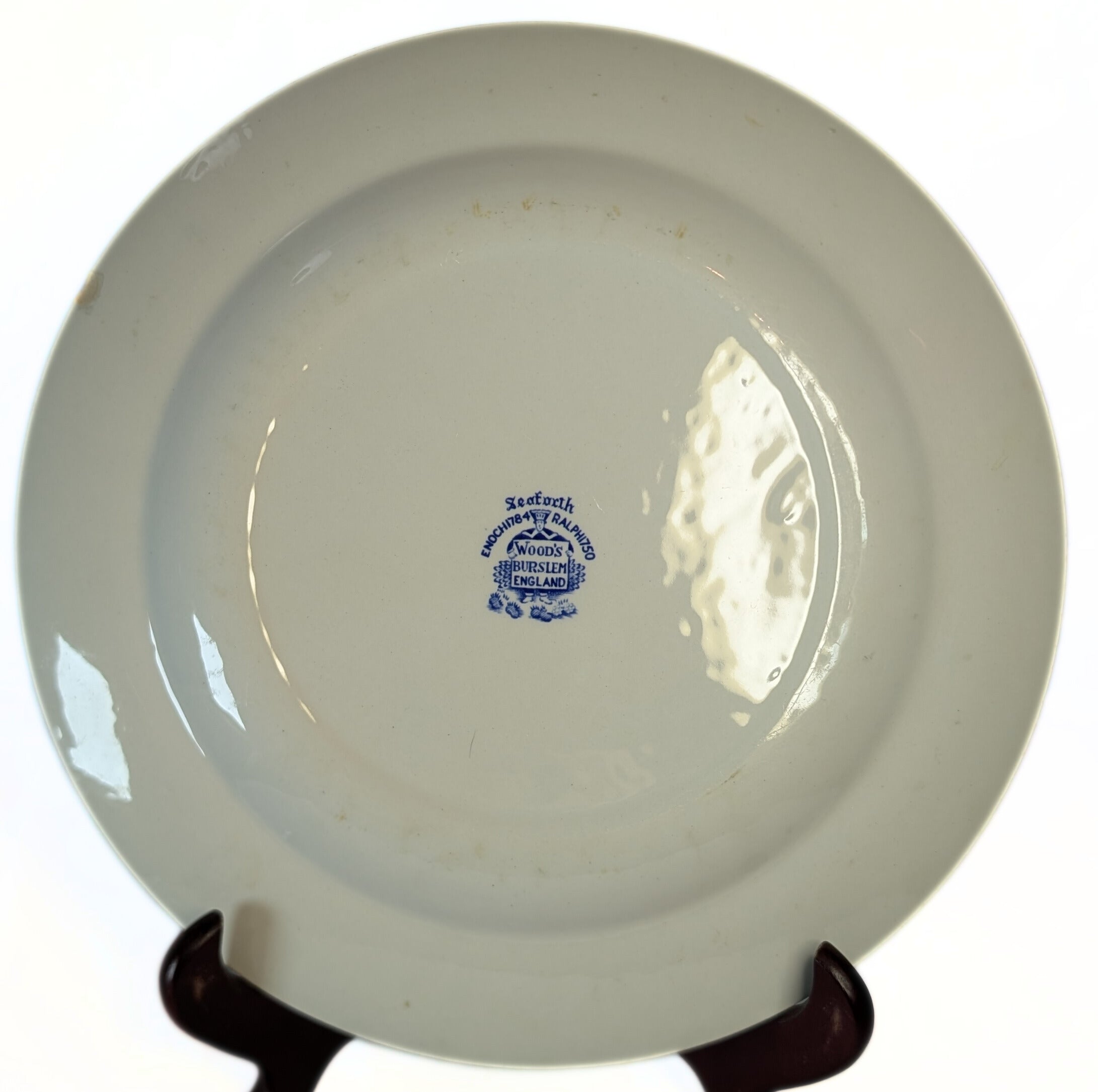 "Seaforth" - Blue Transferware Dinner Plate by Wood & Sons - Burslem, England