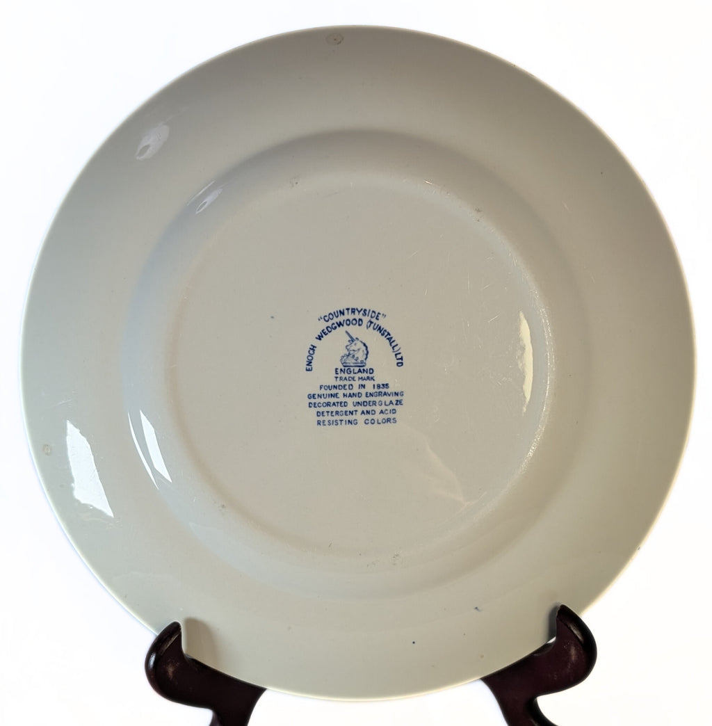 "Countryside" - Blue Transferware Dinner Plate - Enoch Wedgwood - England - 10"