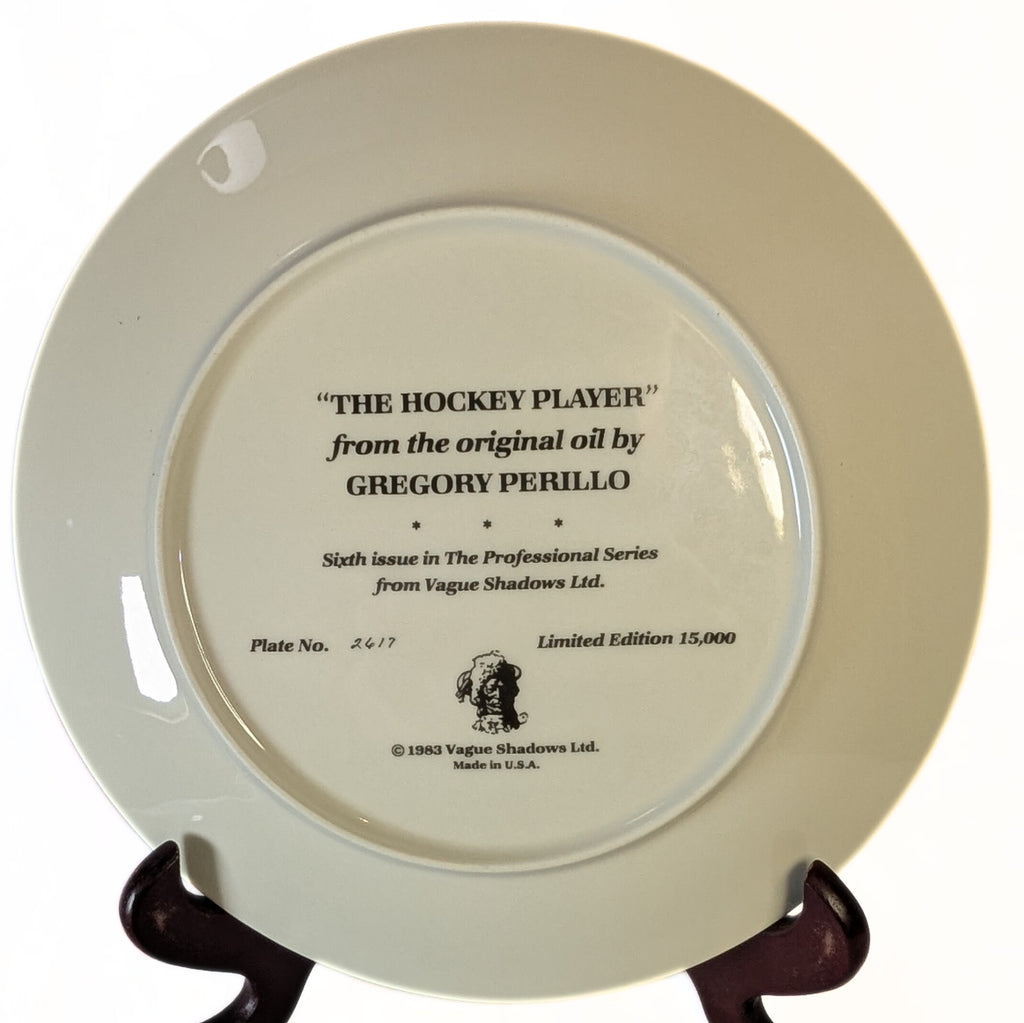 The Hockey Player - Gregory Perillo Collectors Plate - 1982