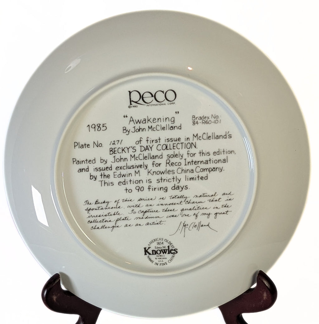 Awakening - John McClelland Collectors Plate - Becky's Day Series, Plate One