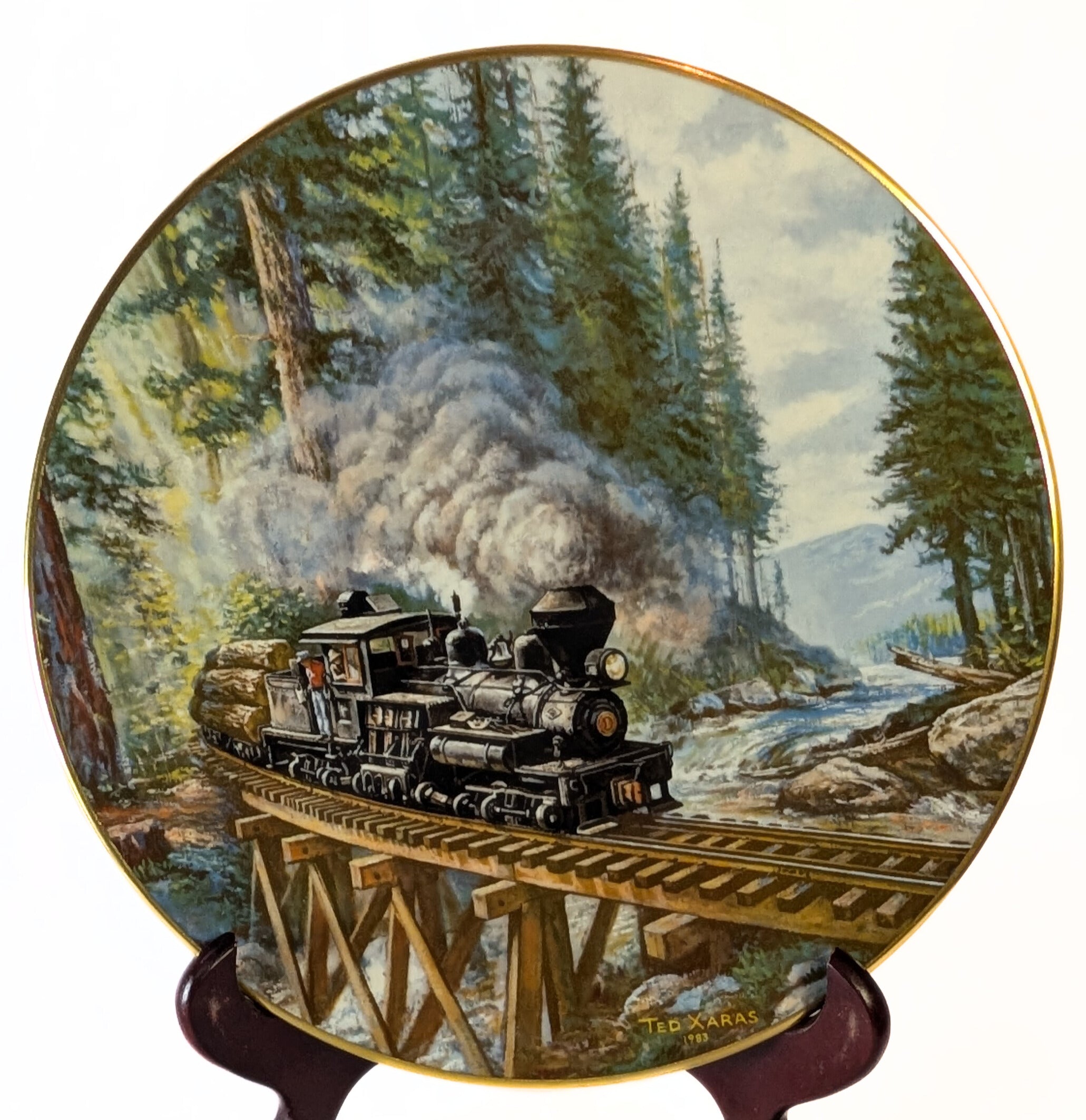 Timber Country - Ted Xaras Collectors Plate - The Age of Steam - Train / Railway